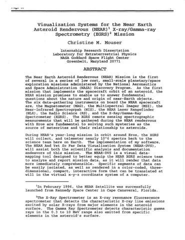 NASA/GSFC Internship Research Dissertation Abstract