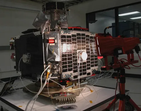THEMIS solar array undergoes a light test