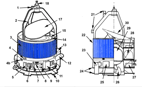 Schéma sonde spatiale Giotto