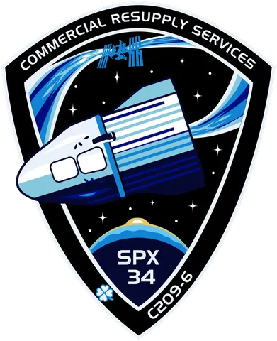 NASA's insignia for CRS-34, SpaceX's 14th flight under NASA's Commercial Resupply Services-2 contract in support of the International Space Station