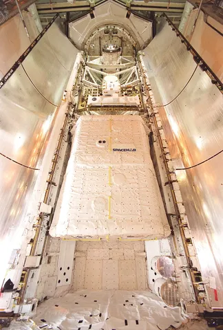 Spacehab Logistics Double Module in Atlantis's cargo bay for