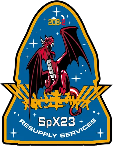 The NASA insignia for SpaceX's CRS-23 (SpX 23) resupply mission to the International Space Station. The flight marks the third use of Dragon 2 in its…