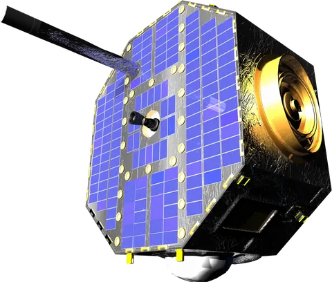 Illustration of the IBEX spacecraft on a transparent background.