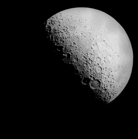 The Moons as seen from the departuring Apollo 15 CSM. Based on the original uncompressed scan.