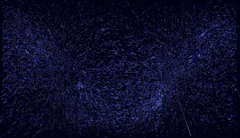 The movement of stars of spectral classes B and A around the apex (left) and antapex (right) in -/+ 200 000 years.