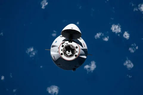 iss065e327840 (Aug. 30, 2021) --- The SpaceX Cargo Dragon vehicle approaches the International Space Station for an autonomous docking to the Harmony…