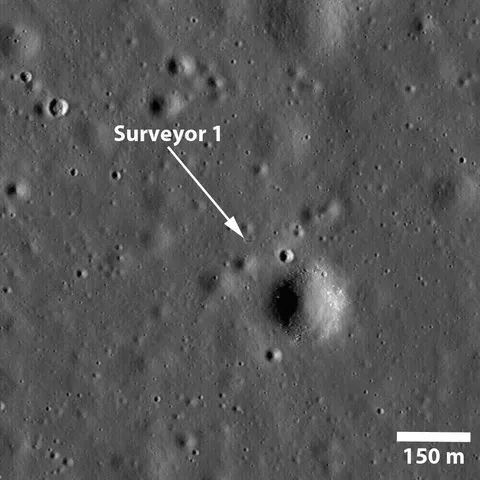 Surveyor 1 photographed by the Lunar Reconnaissance Orbiter