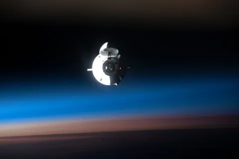 The SpaceX Dragon space freighter, on its 25th Commercial Resupply Services mission, approaches the International Space Station during an orbital…