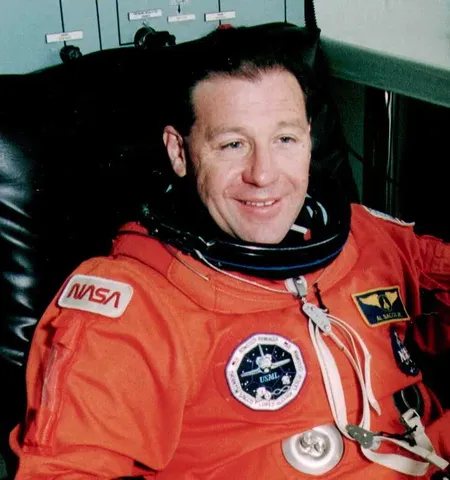 Albert Sacco in his space suit