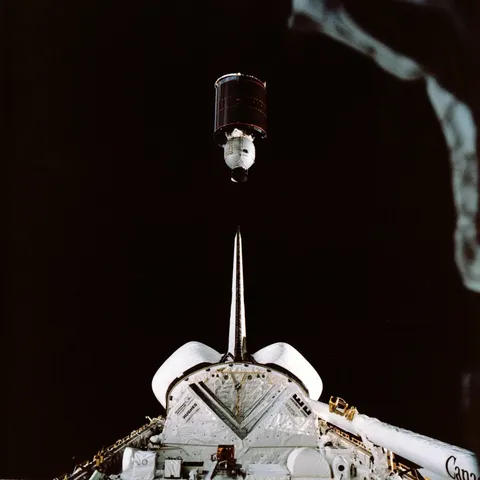 STS 41 B Palapa B 2 deployment