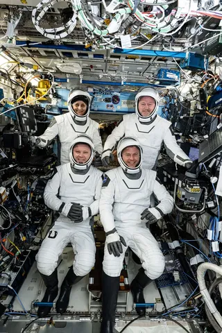 The four SpaceX Crew 9 members aboard the International Space Station