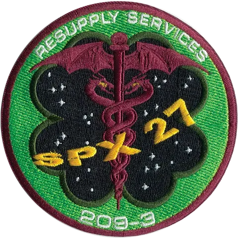 NASA's insignia for SpaceX's Commercial Resupply Services-27 (CRS-27) flight to the International Space Station.