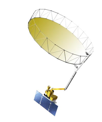 Image of the Soil Moisture Active Passive spacecraft with transparent background.