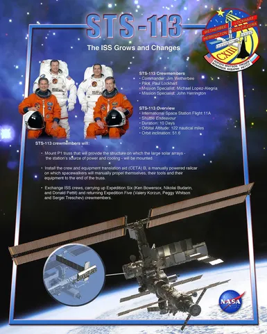 STS-113 Mission Poster "The ISS Grows and Changes"