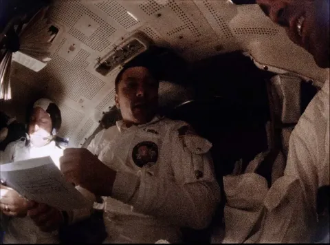 The crew inside the lunar module 'lifeboat'