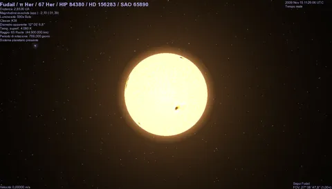 Bright K-giant star Fudail (Pi Herculis)