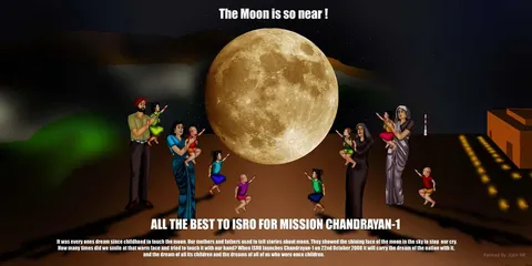 A painting by me to comemmorate ISRO's successful Chandrayan-I mission