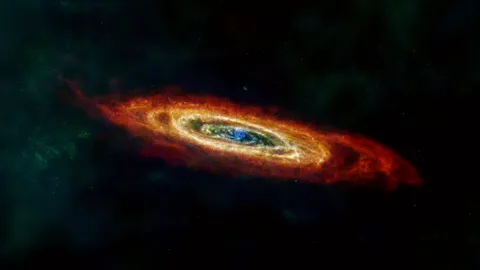 Infrared Radio Image of the Andromeda Galaxy