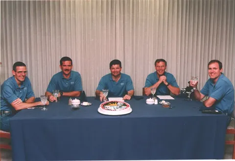 STS 74 preflight breakfast