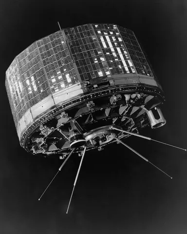 TIROS VI satellite used in the Parade of Progress show at the Public Hall, Cleveland, Ohio.