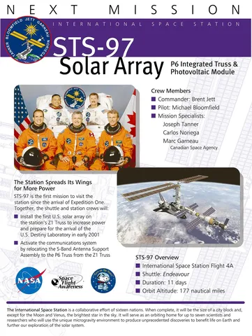 STS-97 "Solar Array" NASA Space Flight Awareness mission poster