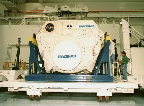 Spacehab Single Module in Space Station Processing Facility for STS 95