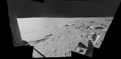Apollo 14 - First Panorama taken - Alternate variant - Taken by Ed Mitchell - Images AS14-65-9202-9207