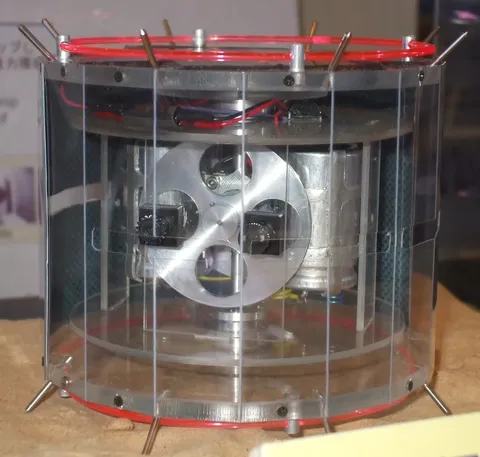 Inner structure of MINERVA model, taken at Institute of Space and Astronautical Science in Chūō-ku, Sagamihara