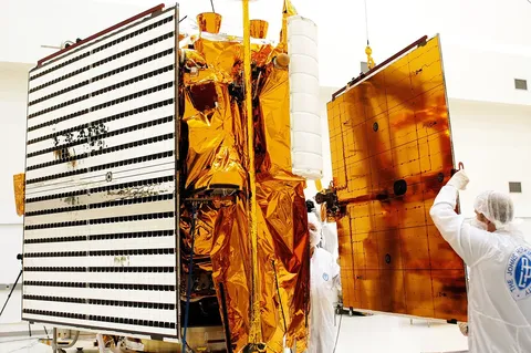 MESSENGER installation of solar panels