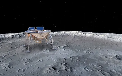 Simulation of the spacecraft model on the moon