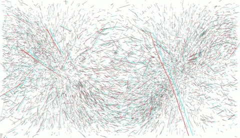 The movement of stars of spectral classes B and A around the apex (left) and antapex (right) in -/+ 200 000 years.