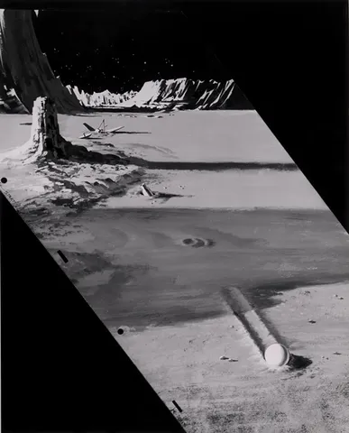 Artist's conception of space exploration showing Ranger vehicle on the moon. For more information or additional images, please contact 202-586-5251.