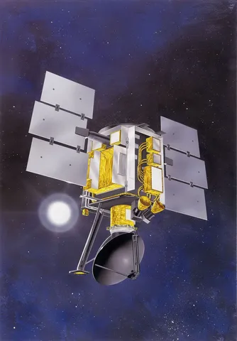 Artist conception of the QuikSCAT satellite