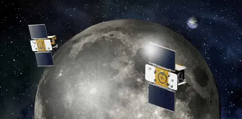 GRAIL probes in moon orbit