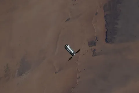iss074e0504295 (April 13, 2026) --- Northrop Grumman’s Cygnus XL cargo spacecraft approaches the International Space Station while orbiting 264 miles…