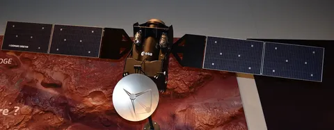Scale model of ExoMars Trace Gas Orbiter displayed during Paris Air Show 2015