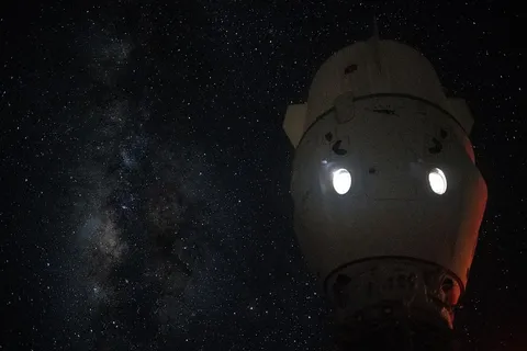 iss071e257801 (June 30, 2024) --- The Milky Way appears in the vastness of space behind the SpaceX Dragon Endeavour spacecraft docked to the Harmony…