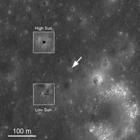 Surveyor 6 on the plains of Sinus Medii