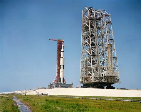 GROUND LEVEL VIEW APOLLO 10 PAD B LAUNCH COMPLEX 39 KSC