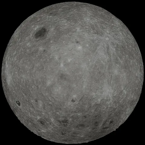 Far side of the Moon, rendered with Blender with data from NASA.