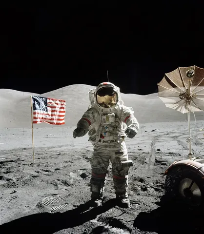 Apollo 17, Eugene A. Cernan on moon, AS17-140-21391.