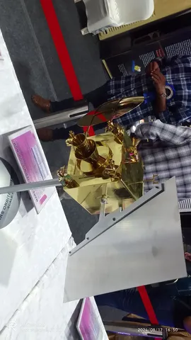 Rear view of a model of the chandrayaan 1 lunar orbiter