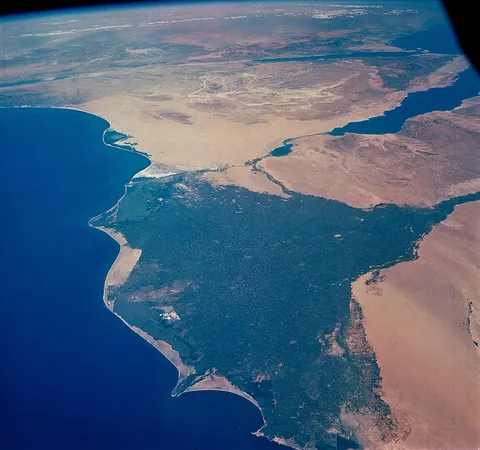 Nile Delta from Gemini 4 spacecraft